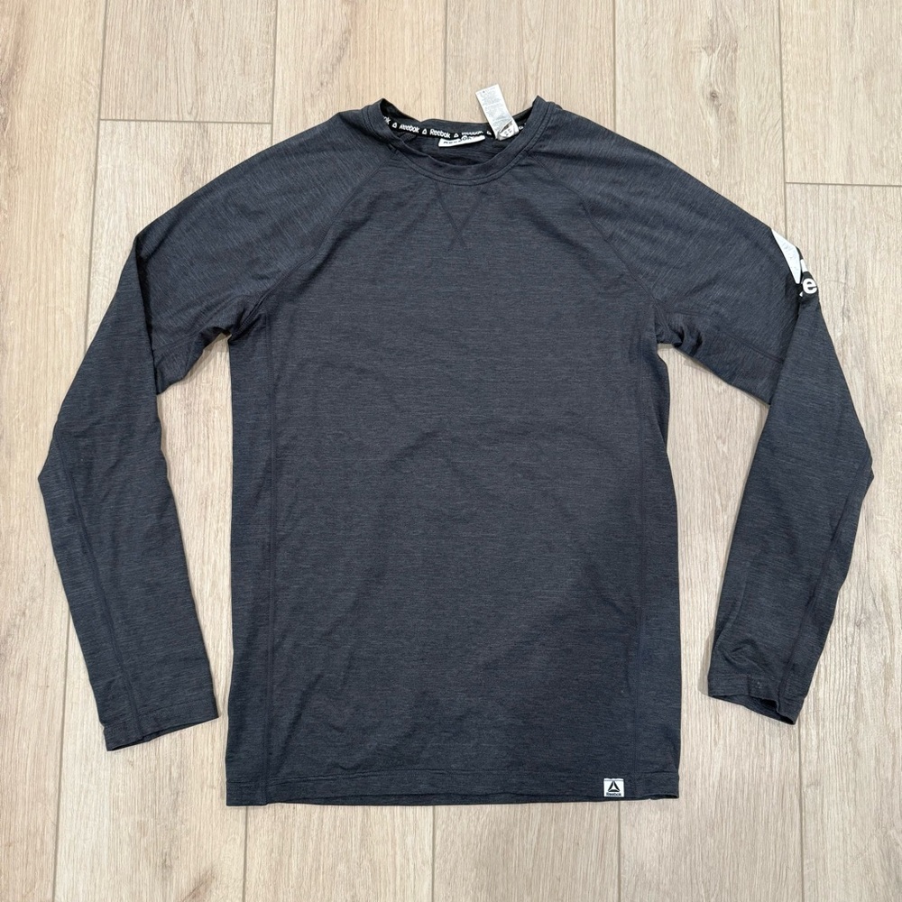 REEBOK Men's Dark Gray Long Sleeve Shirt Size S